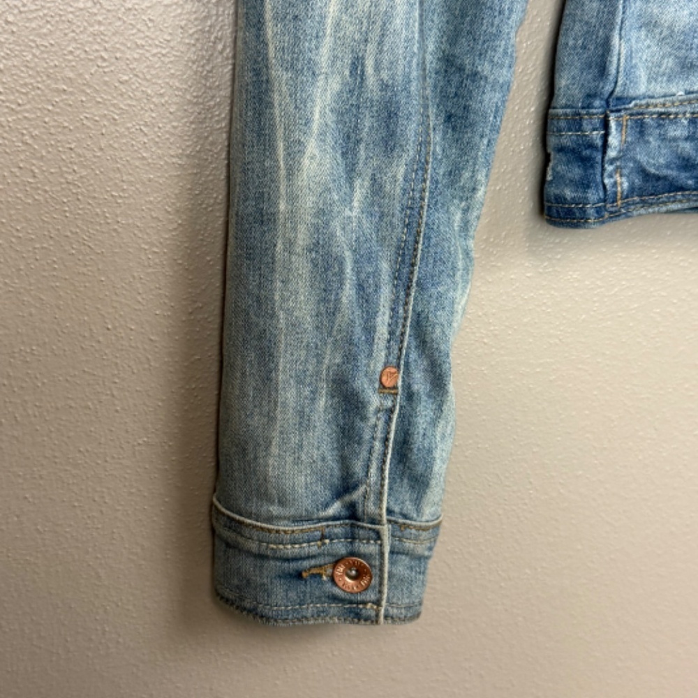 YMI Jeans Distressed Denim Jacket, Size Small - Picture 7 of 8
